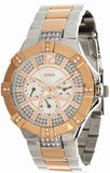 Guess Vista Analog Diamonds Silver Dial Two Tone Steel Strap Watch for Women - W0024L1 Buy Now By Guess