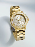 Guess Crown Jewel Diamonds White Dial Gold Steel Strap Watch for Women - GW0410L2 Buy Now By Guess