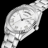 Guess Luna Silver Dial Silver Steel Strap Watch for Women - GW0308L1 Buy Now By Guess