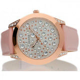 Guess Wonderlust Beige Dial Pink Leather Strap Watch for Women - W1065L1 Buy Now By Guess