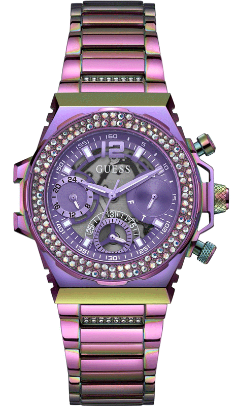 Guess Fusion Chronograph Purple Dial Purple Steel Strap Watch for Women - GW0552L4 Buy Now By Guess