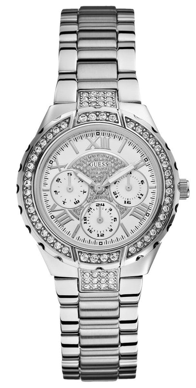 Guess Viva Quartz Silver Dial Silver Steel Strap Watch For Women - W0111l1 Buy Now By Guess