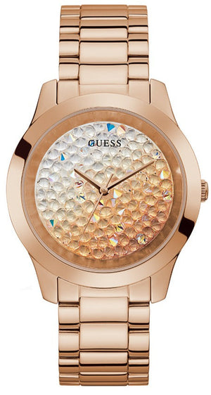 Guess Crush Rose Gold Dial Rose Gold Steel Strap Watch For Women - GW0020L3 Buy Now By Guess