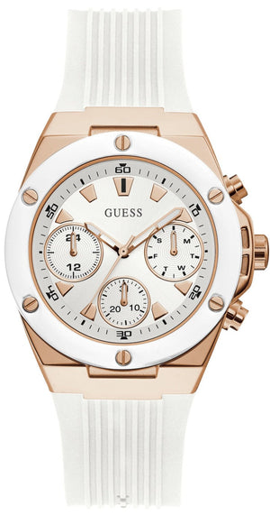 Guess Athena White Dial White Rubber Strap Watch For Women - GW0030L3 Buy Now By Guess