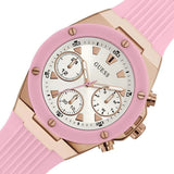 Guess Athena White Dial Pink Rubber Strap Watch For Women - GW0030L4 Buy Now By Guess
