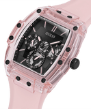 Guess Sporting Black Dial Pink Rubber Strap Watch for Men - GW0032G1 Buy Now By Guess