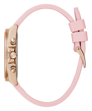 Guess Sparkling Chronograph Crystals Pink Dial Pink Silicone Strap Watch For Women - GW0032L4 Buy Now By Guess