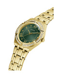 Guess Cosmo Diamonds Green Dial Gold Steel Strap Watch for Women - GW0033L8 Buy Now By Guess