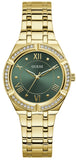 Guess Cosmo Diamonds Green Dial Gold Steel Strap Watch for Women - GW0033L8 Buy Now By Guess