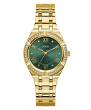 Guess Cosmo Diamonds Green Dial Gold Steel Strap Watch for Women - GW0033L8 Buy Now By Guess