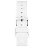 Guess Frontier Diamonds Silver Dial White Rubber Strap Watch for Women - GW0045L1 Buy Now By Guess