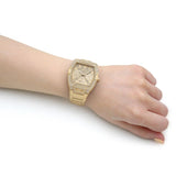 Guess Raven Diamonds Gold Dial Gold Steel Strap Watch for Women - GW0104L2 Buy Now By Guess