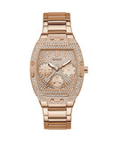 Guess Raven Diamonds Rose Gold Dial Rose Gold Steel Strap Watch for Women - GW0104L3 Buy Now By Guess