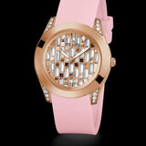 Guess Clarity Gold Dial Pink Silicone Strap Watch for Women - GW0109L2 Buy Now By Guess