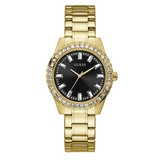 Guess Sparkler Diamonds Black Dial Gold Steel Strap Watch for Women - GW0111L2 Buy Now By Guess