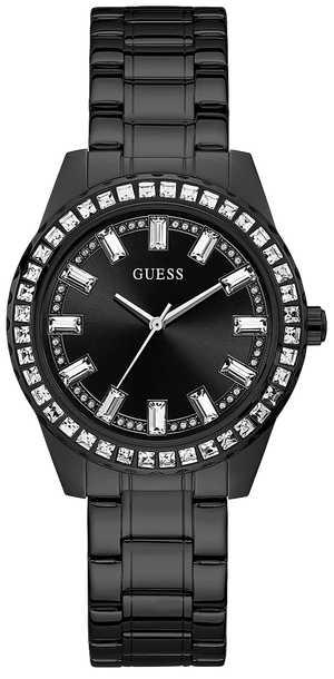 Guess Sparkler Diamonds Black Dial Black Steel Strap Watch for Women - GW0111L4 Buy Now By Guess
