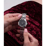 Guess Crystalline Diamonds Black Dial Silver Steel Strap Watch for Women - GW0114L1 Buy Now By Guess
