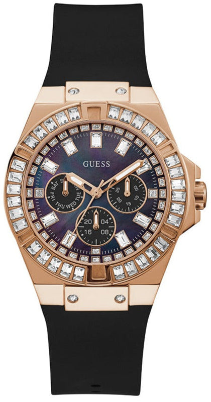 Guess Venus Diamonds Black Dial Black Rubber Strap Watch for Women - GW0118L2 Buy Now By Guess