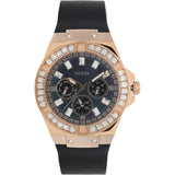 Guess Venus Diamonds Black Dial Black Rubber Strap Watch for Women - GW0118L2 Buy Now By Guess