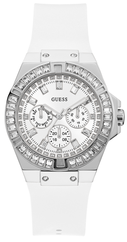 Guess Venus Diamonds White Dial White Rubber Strap Watch for Women - GW0118L3 Buy Now By Guess