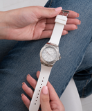 Guess Venus Diamonds White Dial White Rubber Strap Watch for Women - GW0118L3 Buy Now By Guess