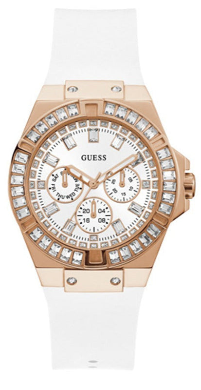 Guess Venus Diamonds White Dial White Rubber Strap Watch for Women - GW0118L4 Buy Now By Guess