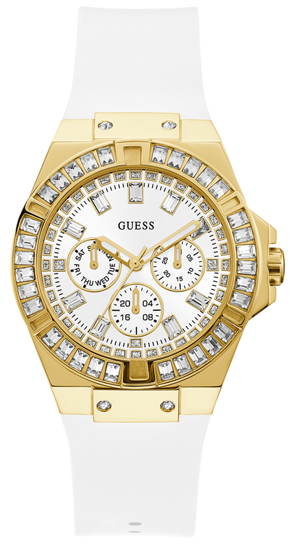 Guess Venus Diamonds White Dial White Rubber Strap Watch for Women - GW0118L5 Buy Now By Guess