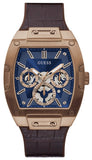 Guess Phoenix Multifunction Blue Dial Brown Leather Strap Watch for Men - GW0202G2 Buy Now By Guess