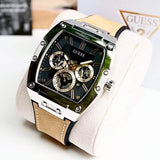 Guess Phoenix Multifunction Black Dial Brown Leather Strap Watch for Men - GW0202G3 Buy Now By Guess