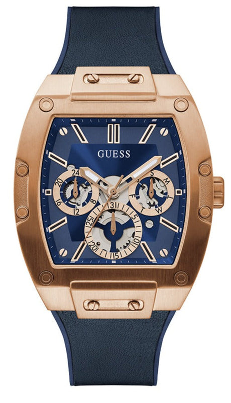Guess Phoenix Multifunction Blue Dial Blue Rubber Strap Watch for Men - GW0202G4 Buy Now By Guess