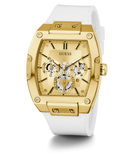 Guess Phoenix Multifunction Gold Dial White Leather Strap Watch for Men - GW0202G6 Buy Now By Guess