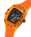 Guess Phoenix Multifunction Black Dial Orange Rubber Strap Watch For Men - GW0203G10 Buy Now By Guess