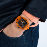 Guess Phoenix Multifunction Black Dial Orange Rubber Strap Watch For Men - GW0203G10 Buy Now By Guess