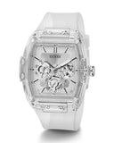 Guess Phoenix Multi Function Silver Dial White Rubber Strap Watch for Men - GW0203G1 Buy Now By Guess