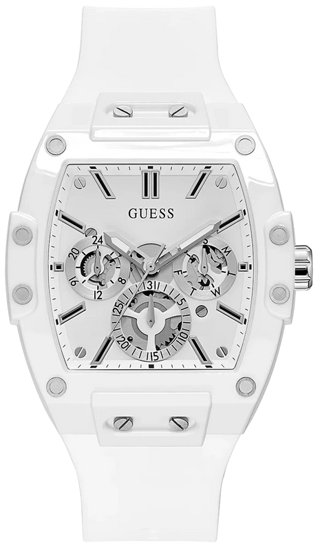 Guess Phoenix Multifunction White Dial White Rubber Strap Watch for Men - GW0203G2 Buy Now By Guess
