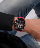 Guess Phoenix Multifunction Black Dial Red Rubber Strap Watch for Men - GW0203G4 Buy Now By Guess