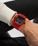 Guess Phoenix Multifunction Black Dial Red Rubber Strap Watch for Men - GW0203G5 Buy Now By Guess