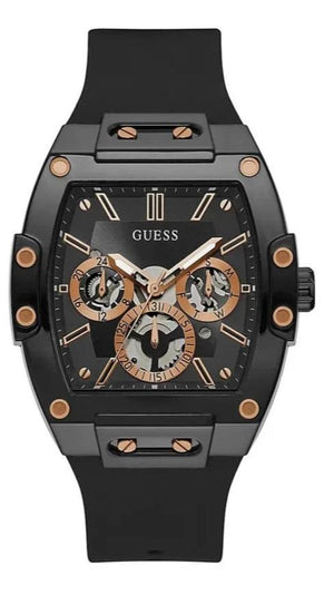 Guess Phoenix Multifunction Black Dial Black Silicone Strap Watch For Men - GW0203G8 Buy Now By Guess