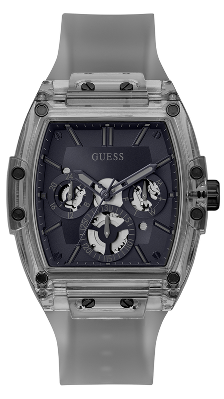 Guess Phoenix Multifunction Black Dial Grey Silicone Strap Watch For Men - GW0203G9 Buy Now By Guess
