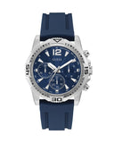 Guess Commander Blue Dial Blue Rubber Strap Watch for Men - GW0211G1 Buy Now By Guess