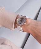 Guess Moonlight Diamonds White Dial White Rubber Strap Watch for Women - GW0257L2 Buy Now By Guess