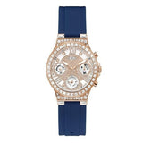 Guess Moonlight Diamonds White Dial Blue Rubber Strap Watch for Women - GW0257L3 Buy Now By Guess