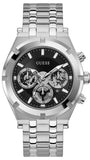 Guess Continental Black Dial Silver Steel Strap Watch for Men - GW0260G1 Buy Now By Guess
