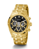Guess Continental Black Dial Gold Steel Strap Watch for Men - GW0260G2 Buy Now By Guess