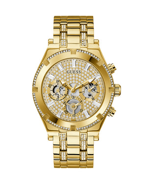 Guess Continental Diamonds Gold Dial Gold Steel Strap Watch for Men - GW0261G2 Buy Now By Guess