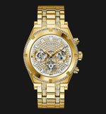 Guess Continental Diamonds Gold Dial Gold Steel Strap Watch for Men - GW0261G2 Buy Now By Guess