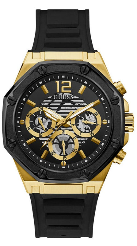 Guess Momentum Black Dial Black Rubber Strap Watch for Men - GW0263G1 Buy Now By Guess