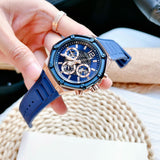 Guess Momentum Chronograph Blue Dial Blue Rubber Strap Watch for Men - GW0263G2 Buy Now By Guess