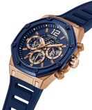 Guess Momentum Chronograph Blue Dial Blue Rubber Strap Watch for Men - GW0263G2 Buy Now By Guess