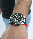 Guess Navigator Black Dial Black Rubber Strap Watch for Men - GW0264G1 Buy Now By Guess